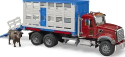 Bruder 02830 Mack Granite Cattle Transportation Truck with 1 Cattle