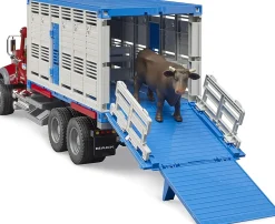 Bruder 02830 Mack Granite Cattle Transportation Truck with 1 Cattle