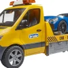 Bruder 02675 MB Sprinter Transporter Flatbed Tow Truck and Roadster, Light & Sound Module