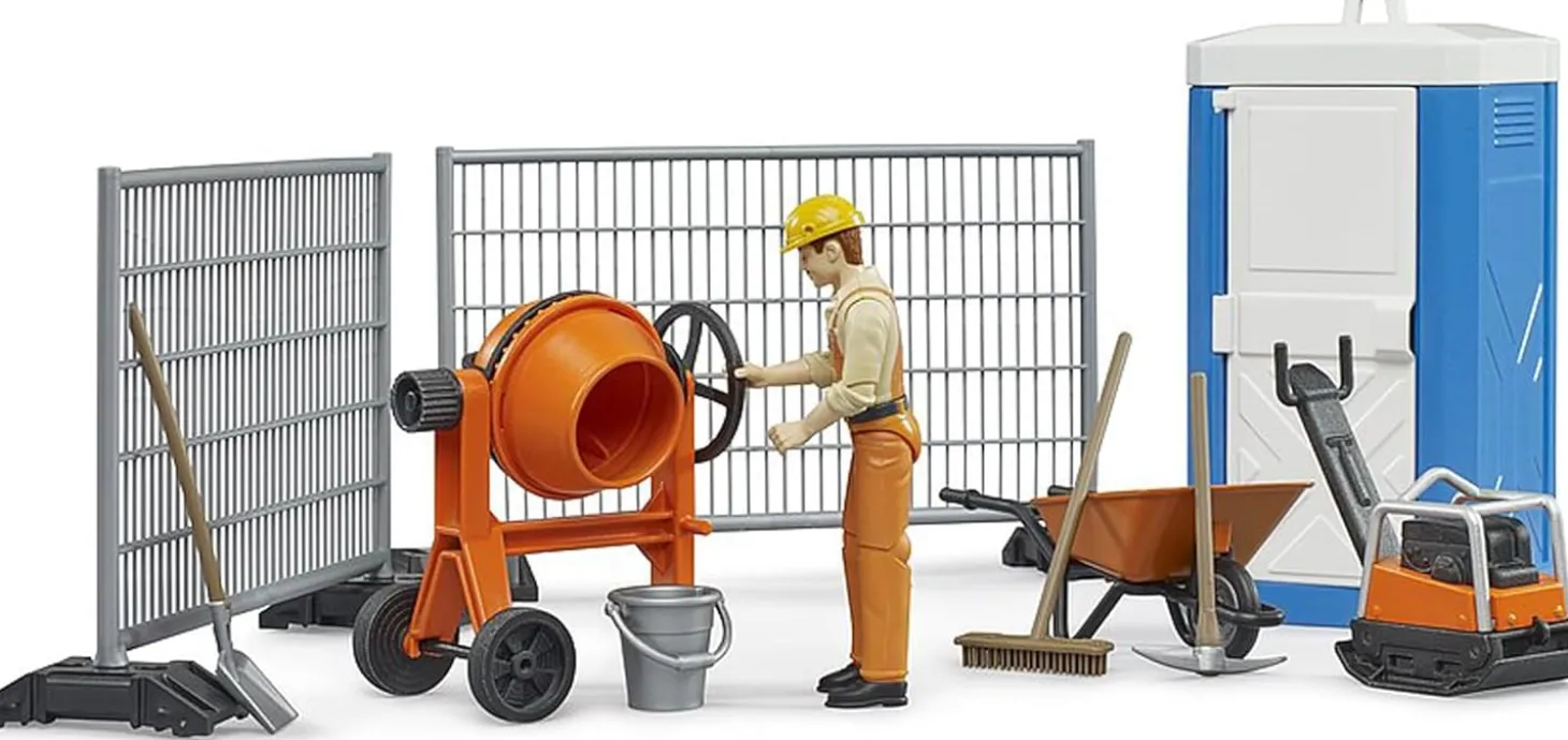 Bruder bworld Construction Set: Mixer, railings, Figure, Accessories