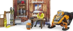 Bruder bworld Mountain Hut with Snowmobil and Figure