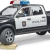 Bruder Dodge RAM 2500 Police Pickup Truck with Policeman Action Figure, Light & Sound Module