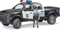 Bruder Dodge RAM 2500 Police Pickup Truck with Policeman Action Figure, Light & Sound Module