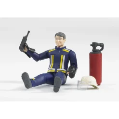 Bruder Fireman Action Figure with Firefighting Accessories, 60100
