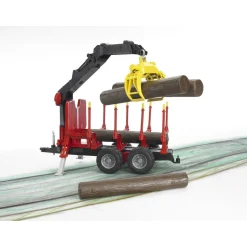 Bruder Forestry Trailer with Crane, Grapple and 4 Logs