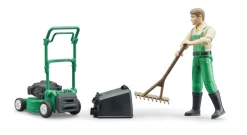 Bruder Gardener Action Figure with Lawn Mower and Accessories