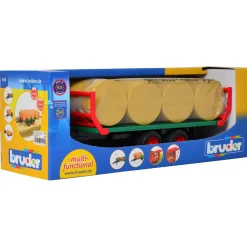 Bruder Hay Bale Transport Trailer with 8 Round Hay Bales