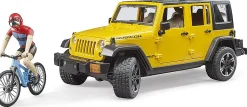 Bruder Jeep Wrangler Rubicon W Mountain bike and figure