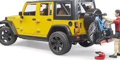 Bruder Jeep Wrangler Rubicon W Mountain bike and figure