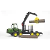 Bruder John Deere 1210e Log Hauler, Trailer, 4 Trunks and Grabber