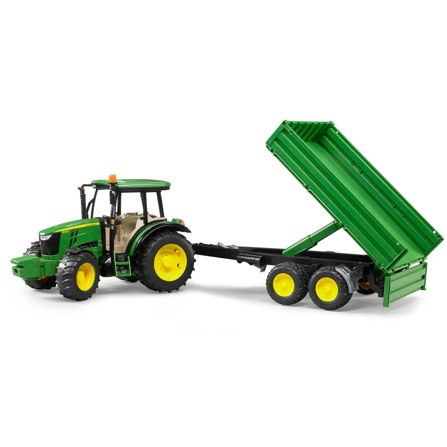 Bruder John Deere 5115M Tractor with Farm Trailer