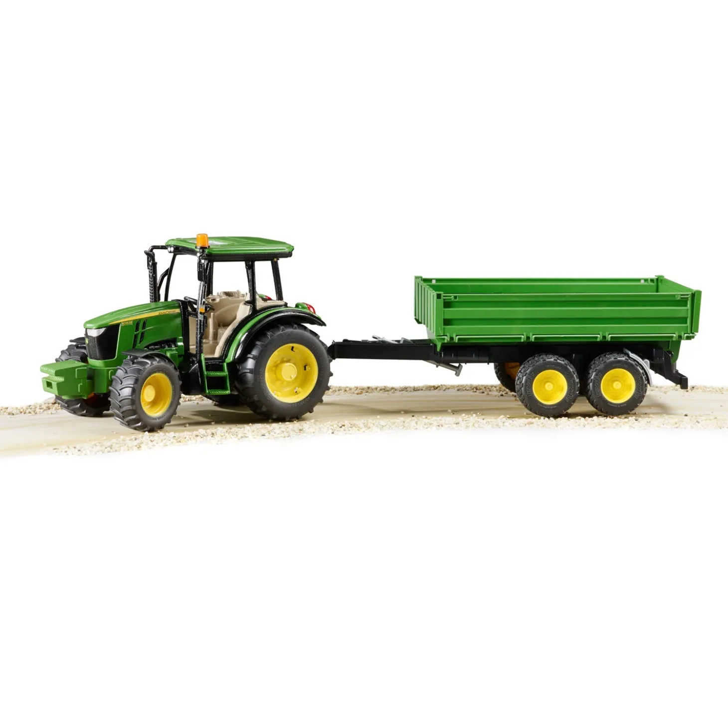 Bruder John Deere 5115M Tractor with Farm Trailer