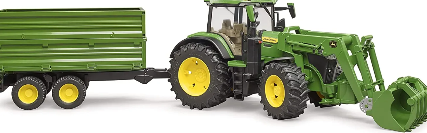 Bruder John Deere 7R 350 with Frontloader and Trailer