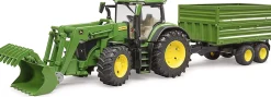 Bruder John Deere 7R 350 with Frontloader and Trailer