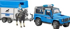 Bruder Land Rover Police Truck with Horse Trailer, Horse and Policeman, Light and Sound Module
