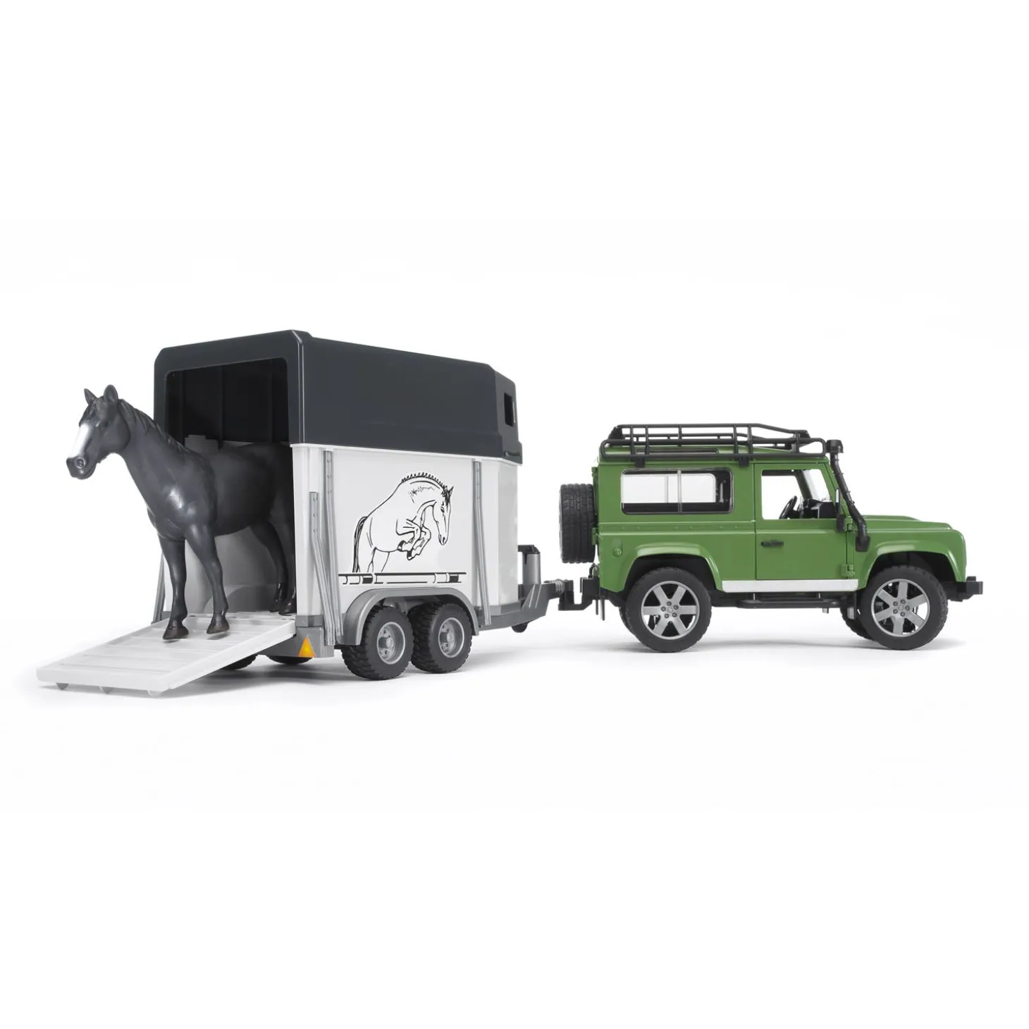 Bruder Land Rover Station Wagon W Horse Trailer & Horse