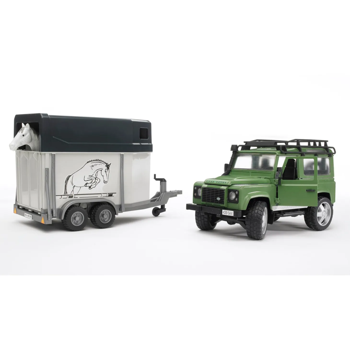 Bruder Land Rover Station Wagon W Horse Trailer & Horse