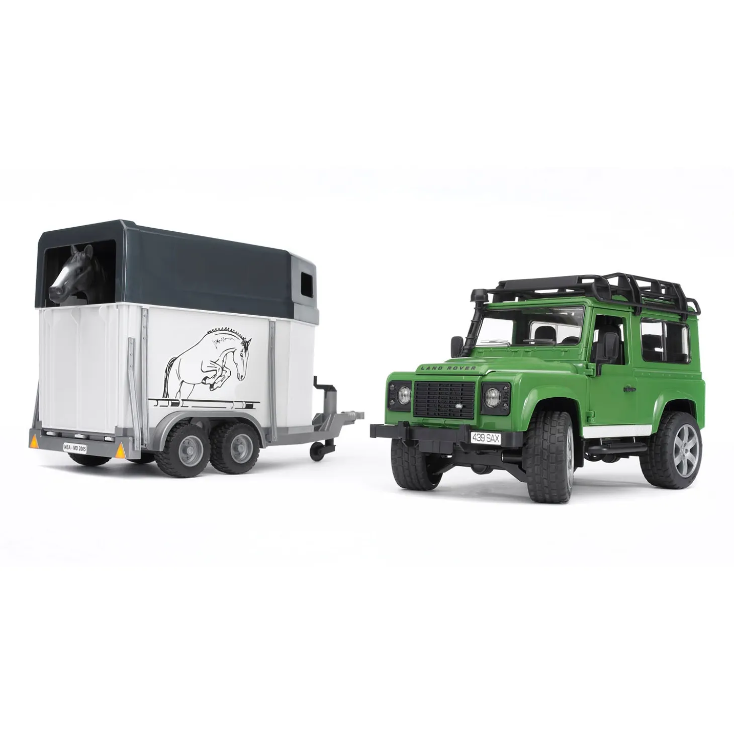 Bruder Land Rover Station Wagon W Horse Trailer & Horse