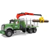 Bruder MACK Granite Timber Truck with Loading Crane and 3 Tree Trunk Logs, 02824