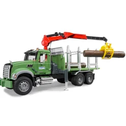 Bruder MACK Granite Timber Truck with Loading Crane and 3 Tree Trunk Logs, 02824