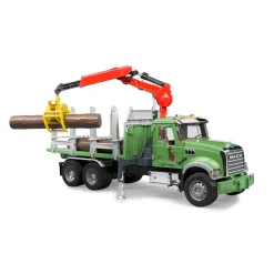 Bruder MACK Granite Timber Truck with Loading Crane and 3 Tree Trunk Logs, 02824