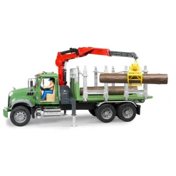 Bruder MACK Granite Timber Truck with Loading Crane and 3 Tree Trunk Logs, 02824