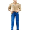 Bruder Man Action Figure with Light Skin, Blue Jeans, 60006
