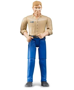 Bruder Man Action Figure with Light Skin, Blue Jeans, 60006