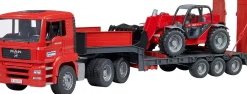Bruder Man TGA Low Loader Truck with Manitou Loader