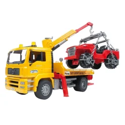 Bruder MAN TGA Tow Truck with Cross Country Vehicle