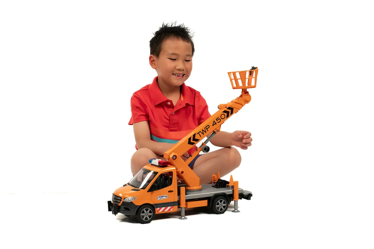 Bruder MB Sprinter Service Truck/Crane - Man Basket with Lights & Sounds Module