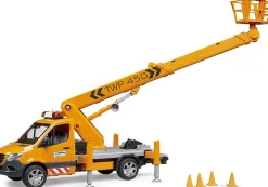 Bruder MB Sprinter Service Truck/Crane - Man Basket with Lights & Sounds Module