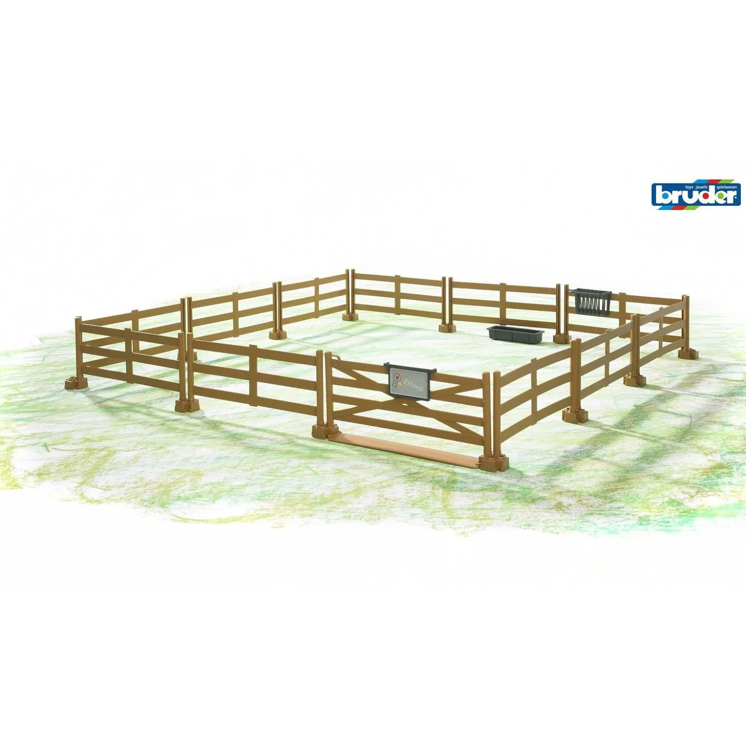 Bruder Pasture Fences for Farm Sets, Brown