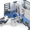 Bruder Police Station Set with Police Motorcycle and Figure
