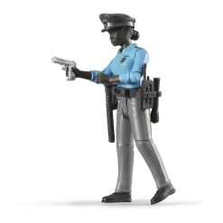 Bruder Policewoman Action Figure with Dark Skin and Accessories, 60431