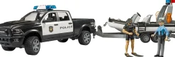 Bruder RAM 2500 Police Pickup with L + S Module Trailer & Boat