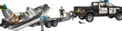 Bruder RAM 2500 Police Pickup with L + S Module Trailer & Boat