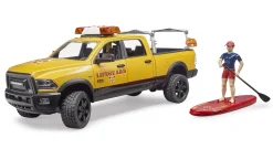 Bruder RAM 2500 Power Wagon Life Guard, Stand up Paddleboard, Light & Sound Module, 02506
