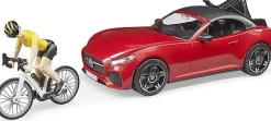 Bruder Roadster with Road Bike and Figure