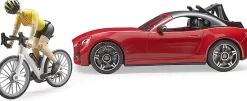 Bruder Roadster with Road Bike and Figure