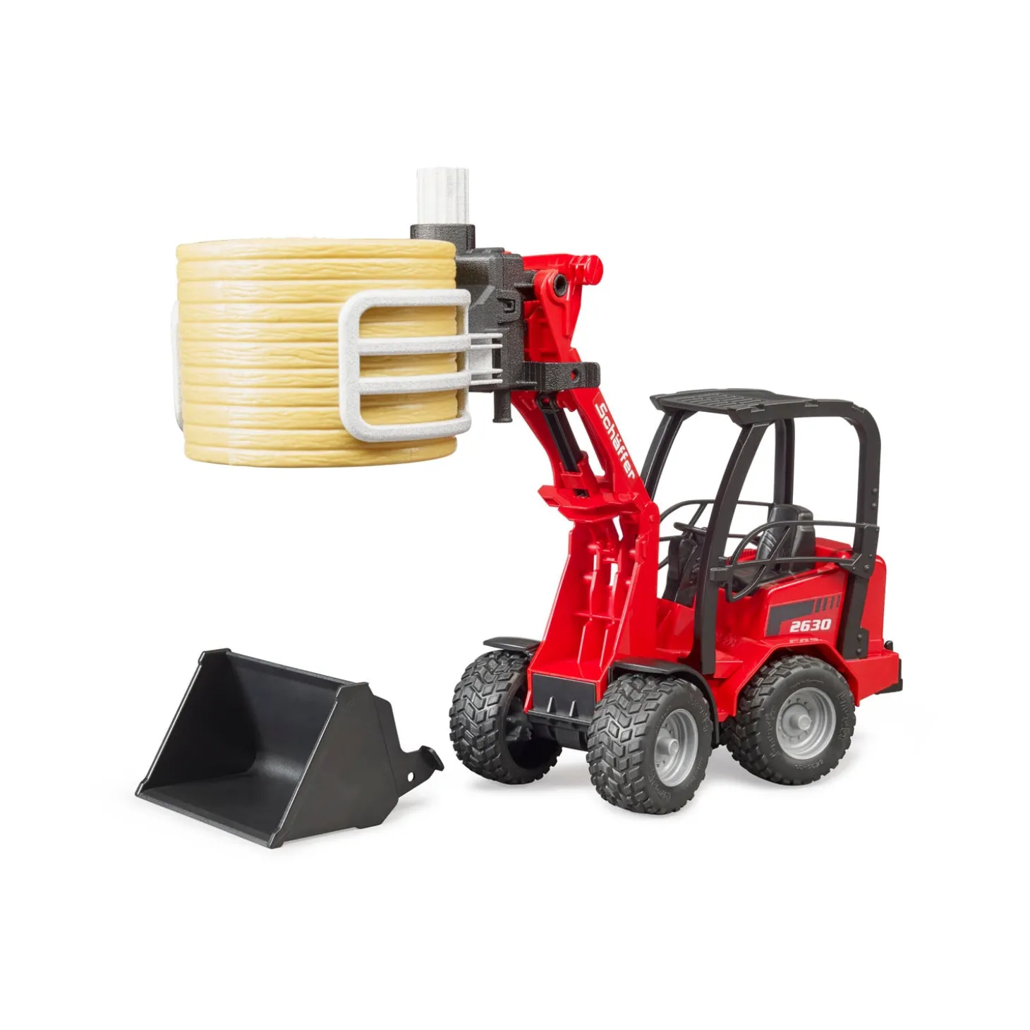 Bruder Schaeffer Compact Loader 2034 with Bale Gripper and Bale