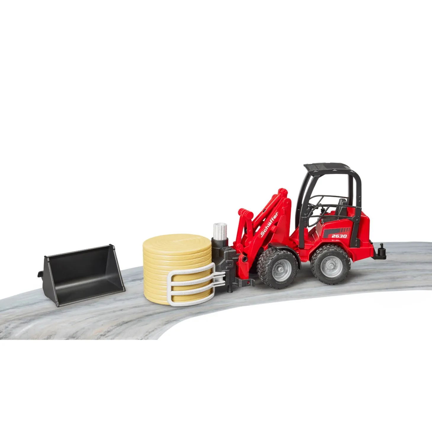 Bruder Schaeffer Compact Loader 2034 with Bale Gripper and Bale