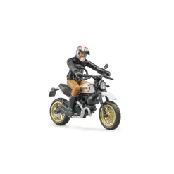 Bruder Scrambler Ducati Desert Sled Motorcycle with Driver Action Figure