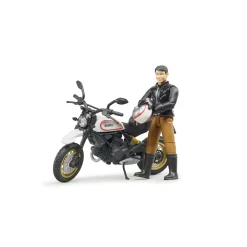 Bruder Scrambler Ducati Desert Sled Motorcycle with Driver Action Figure