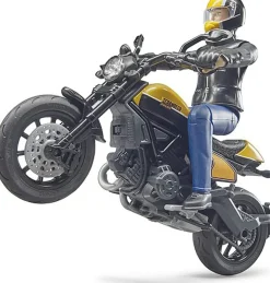 Bruder Scrambler Ducati Full Throttle Motorcycle with bworld Driver Figure