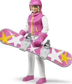 Bruder Snowboarder Woman Action Figure with Accessories, 60420