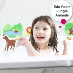 Edushape Magic Creations Bathtub Foam Stickers, Jungle Fun, 17 Piece Set