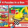 Galt 4 Puzzles In A Box - Vehicles