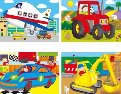 Galt 4 Puzzles In A Box - Vehicles