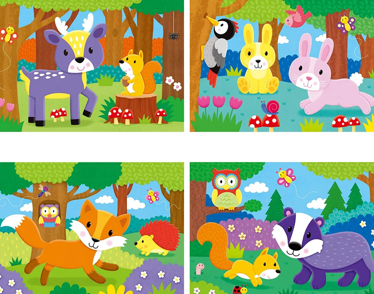 Galt 4 Puzzles In A Box - Woodland